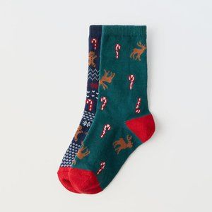 ZARA KIDS TWO PACK OF LONG CANDY CANE SOCKS Size 12-24 months